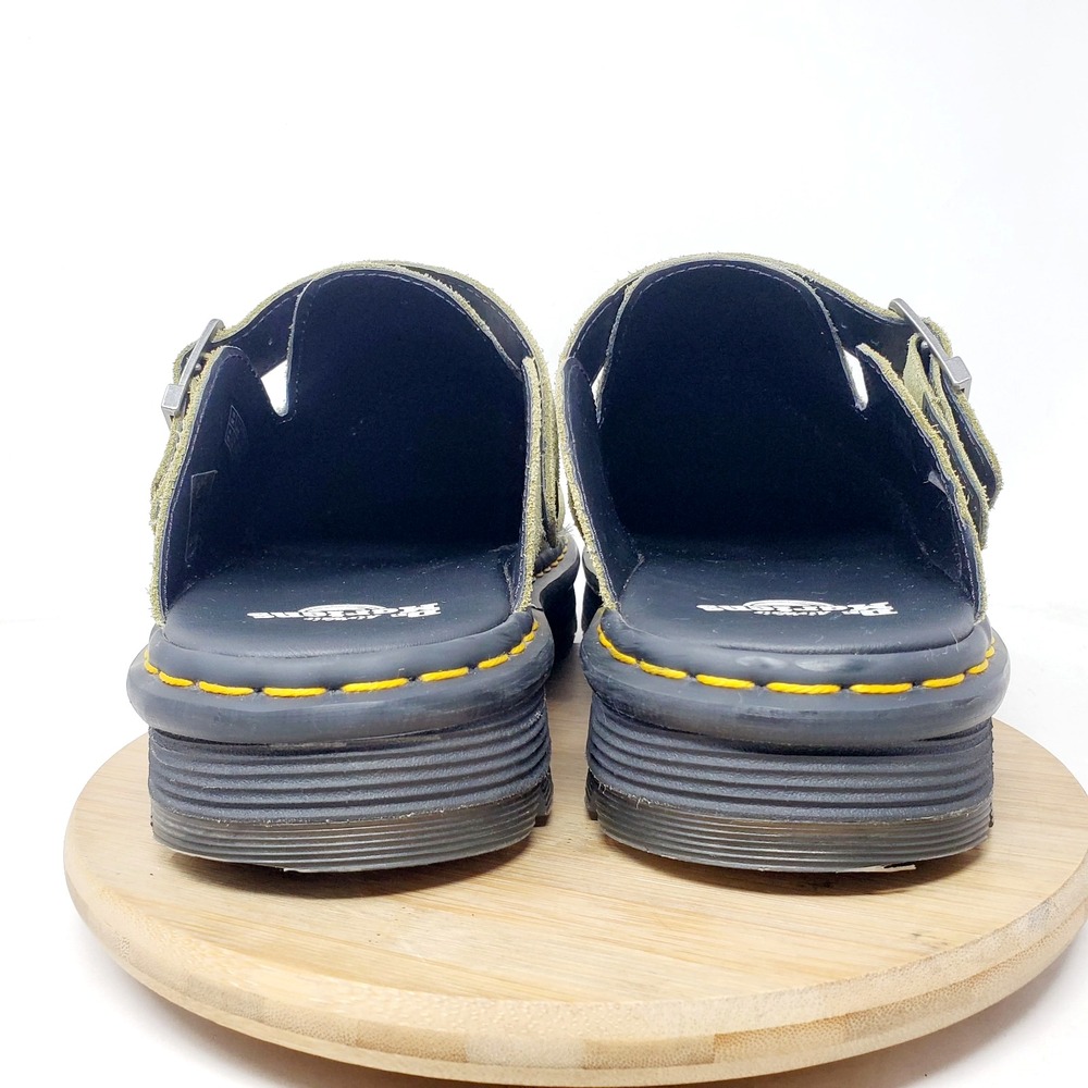 Dr Martens Shoes Mens 11 Zebzag Mule Green Suede Strap Chunky Platform Shoes - Picture 8 of 14